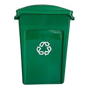 BASURERO TAPA 2 ABERTURAS VERDE RUBBERMAID