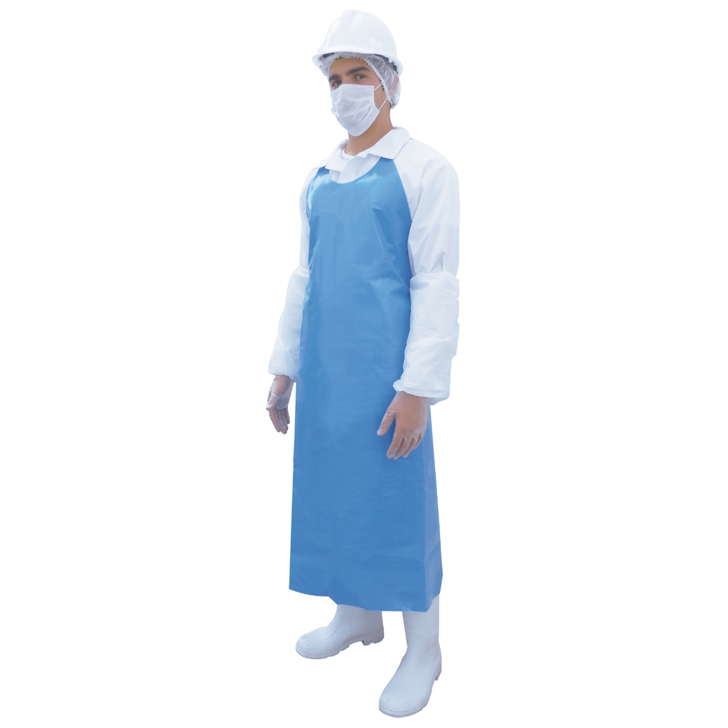 [201031-3] MANDIL SUPER TUFF AZUL CELESTE C/BROCHE